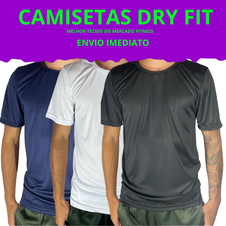 Camiseta Básica Masculina Dry Fit Proteção Uv50 Anti Suor Ideal Para Treino Corrida E Dia a Dia