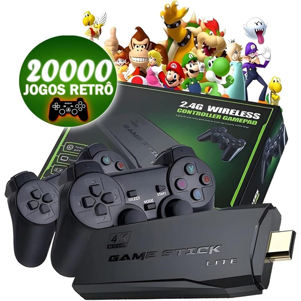 Game Stick 4k Para Tv Hdmi 2 Controle Jogos Retro Consoles