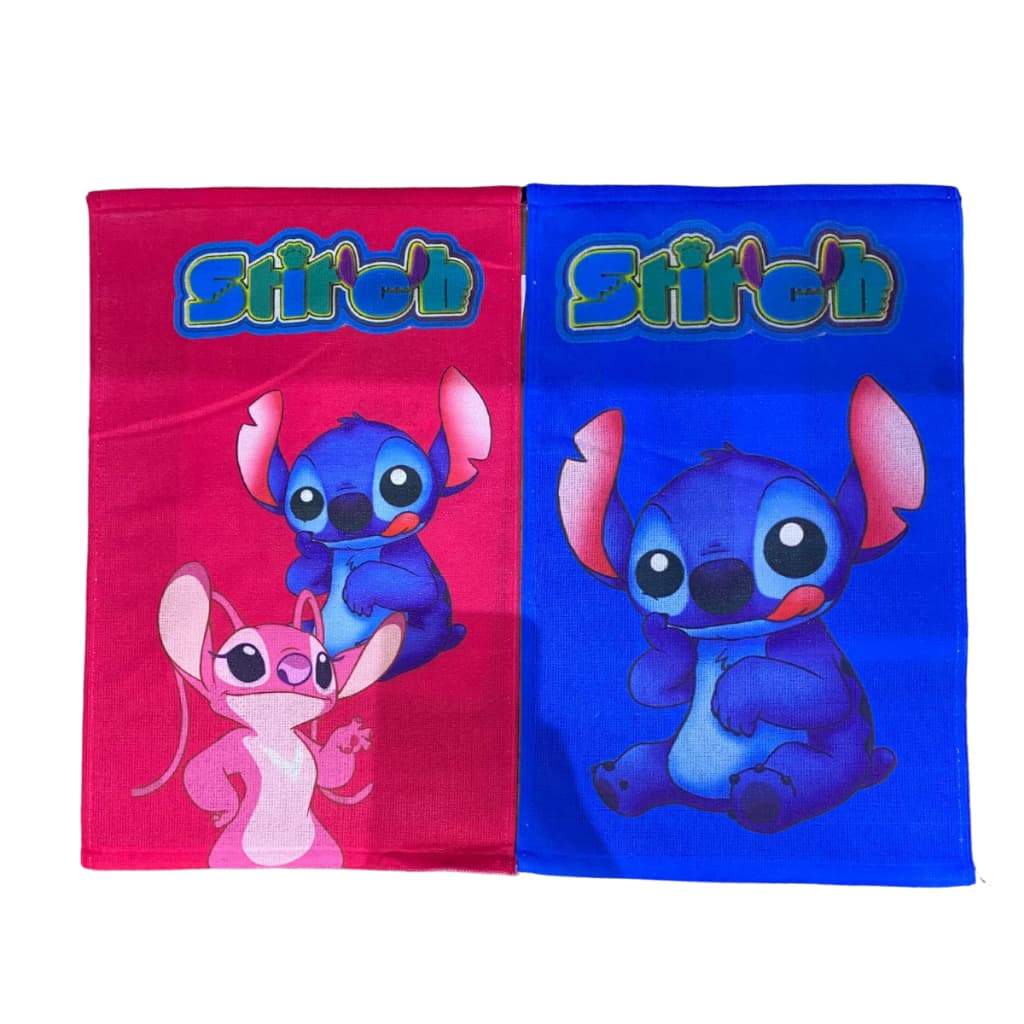 Toalha de Boca Rosto Lancheira Lilo & Stitch Rosa e Azul Infantil Menina Toalhinha de Criança