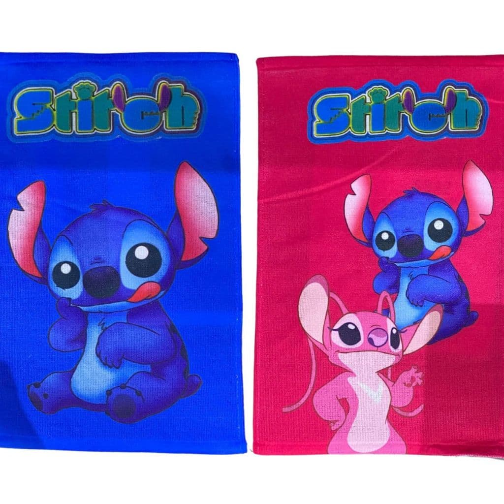 Toalha de Boca Rosto Lancheira Lilo & Stitch Menina Toalhinha Infantil Rosa Ou Azul