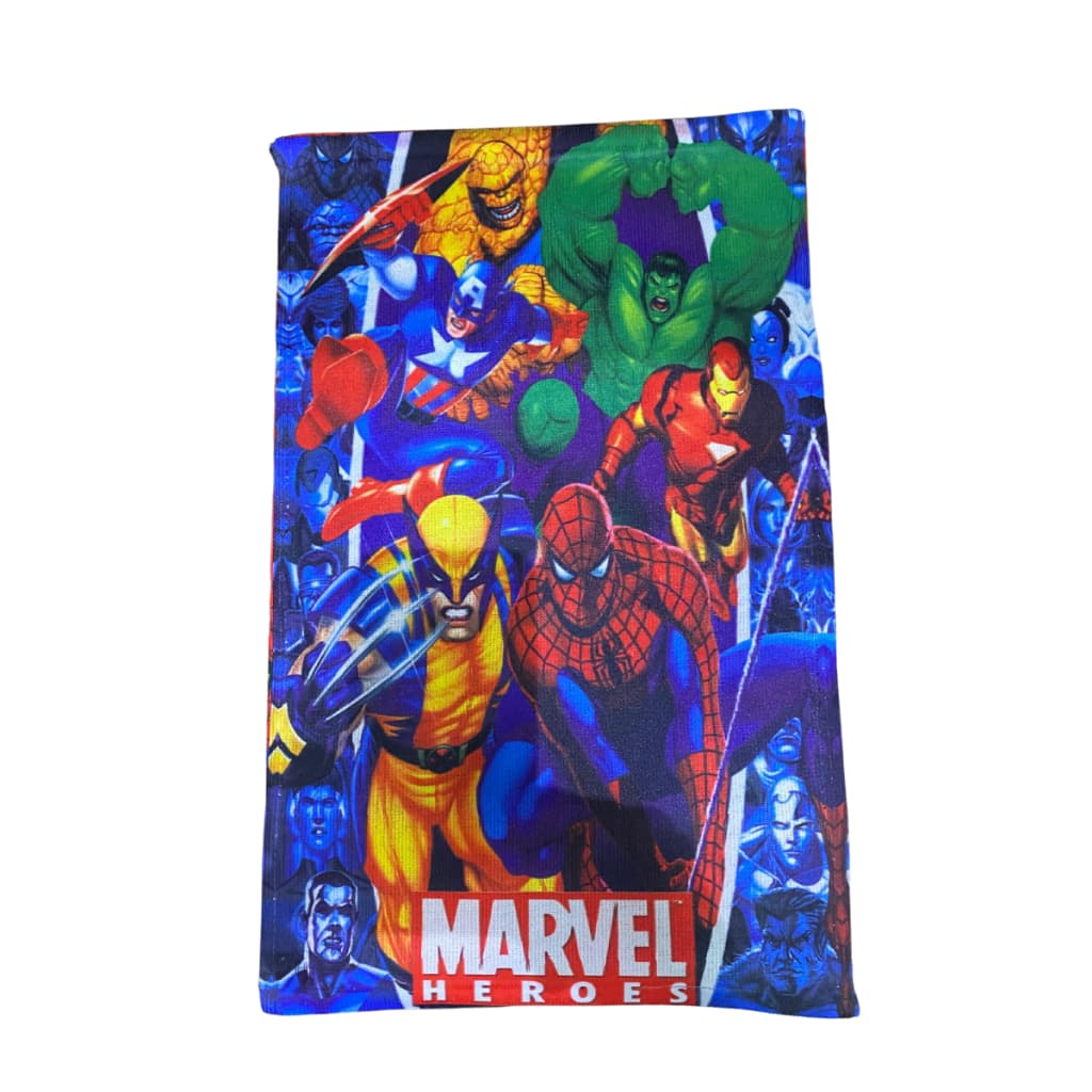 Toalha Infantil Marvel Hulk Capitão América Toalhinha de Boca Rosto Lancheira Mão