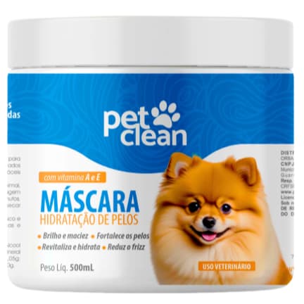 Máscara de Hidratação Revitalizante Condicionador Pet Shop Cachorro e Gato Soft Line Pet Clean 500 g