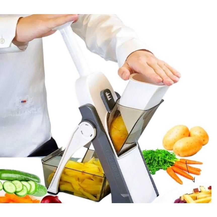 Cortador e Ralador Multifuncional Inox 6 Funções para Legumes Batatas Saladas Rápido e Seguro