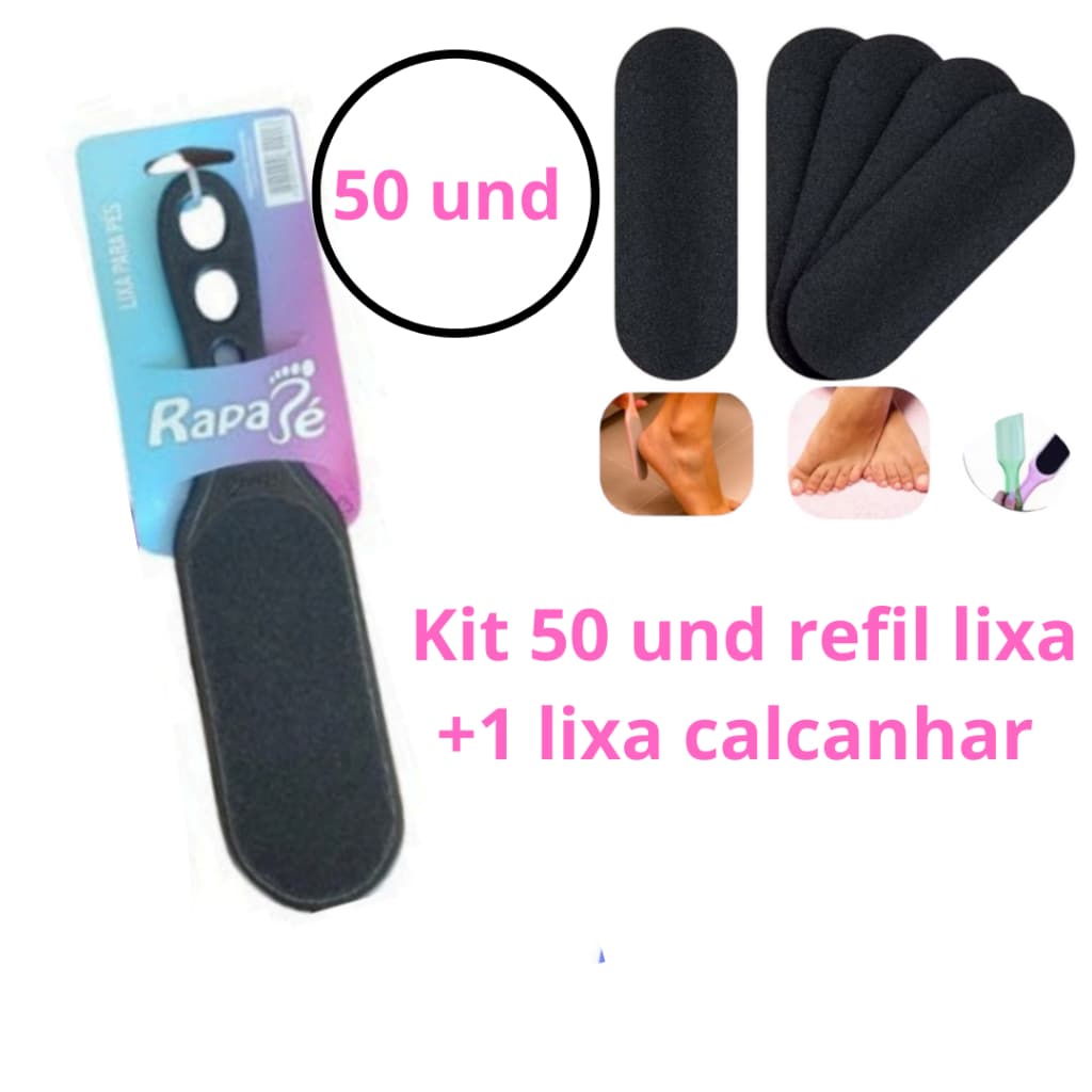 Lixa para os pés +10 und de refil lixa preta