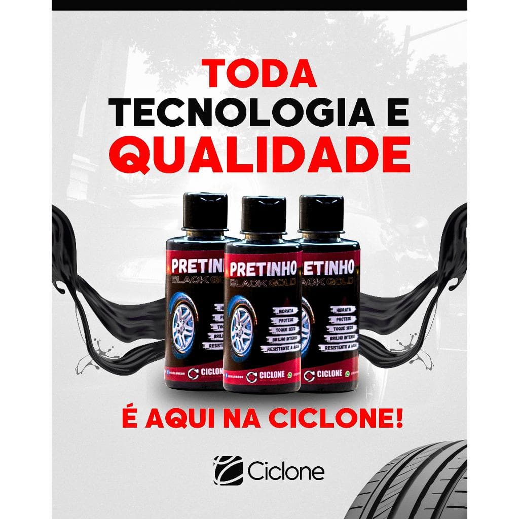 KIT 6 UN LIMPA PNEU PRETINHO BLACK GOLD 250ML ENVIO IMEDIATO