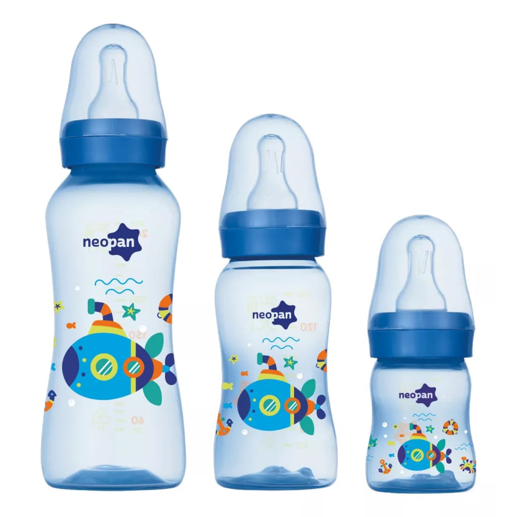 KIT 3 MAMADEIRAS NEOPAN DECORADA SUBMARINO  BICO CONVENCIONAL - 250ML/140ML/70ML