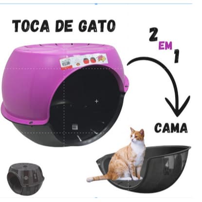 Toca Ou Cama de Gato Cachorro Pet Paris 2 em 1 Caminha Pet Desmontável - Furacão Pet