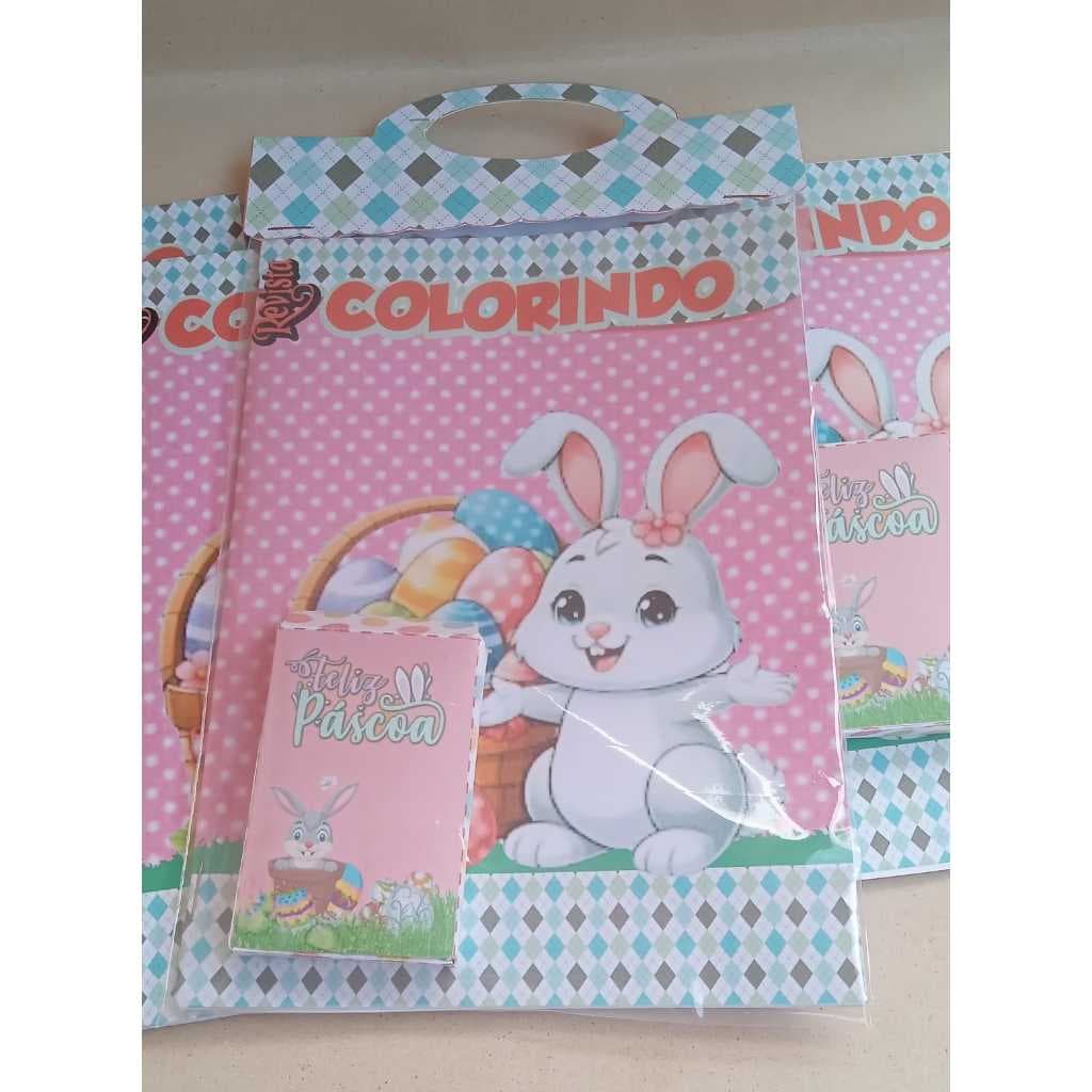 Lembrancinha de festa - 10 Revistinha de Colorir- PERSONALIZADA no tema Coelhinho de Páscoa