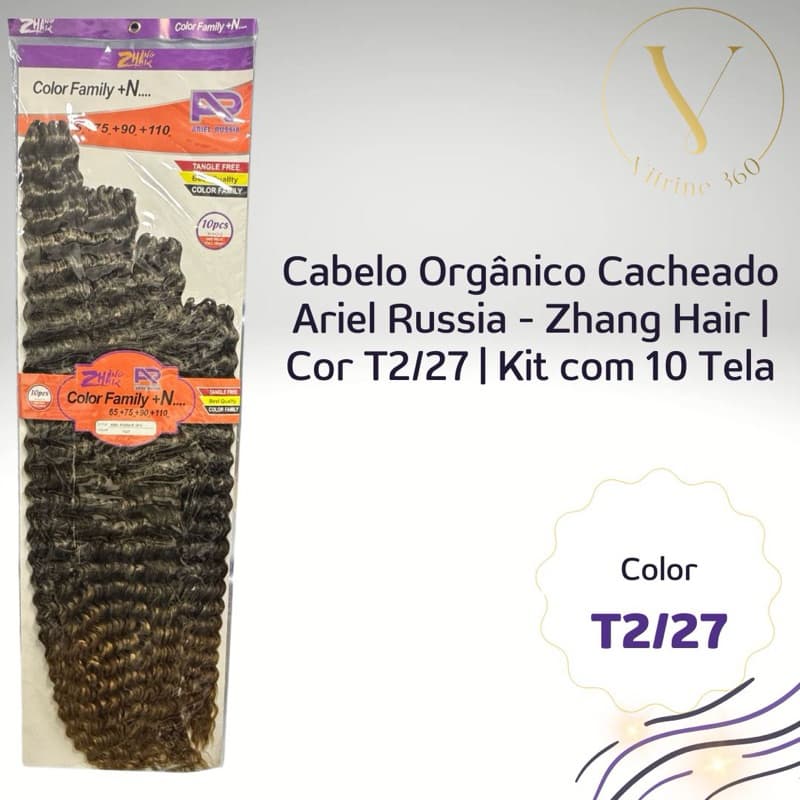 Cabelo Orgânico Cacheado Ariel Russia - Zhang Hair | Cor T2/27 | Kit com 10 Telas ✨💁🏽‍♀️