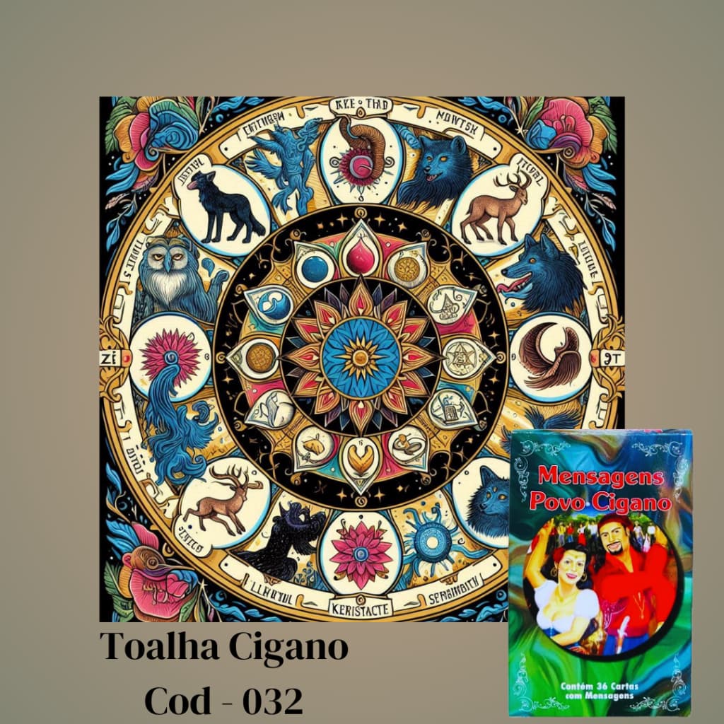 Kit Toalha Cigano + Tarot Mensagens Povo Cigano 36 Cartas