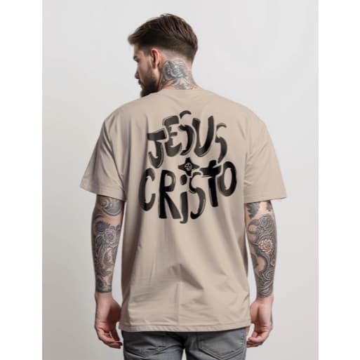 Camiseta Street Wear JESUS CRISTO VILLE URBANE Camisa Manfinity Masculina 100% Algodão
