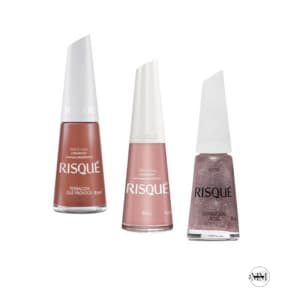 Kit Esmalte Risqué Terracota que Provoca + Bali + Granulado Rosê 8ml + BRINDE
