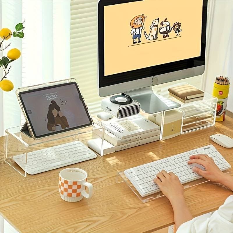 Suporte de teclado ergonômico e elegante para desixar  sua mesa organizada
