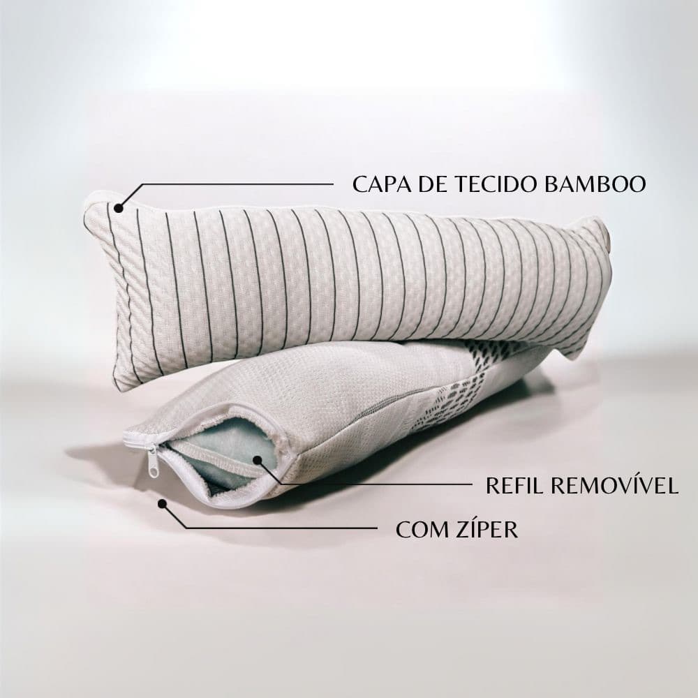 Rolo Almofada Apoio 45x15cm Para Pescoço Massoterapia Massagem Bronze Fisioterapia