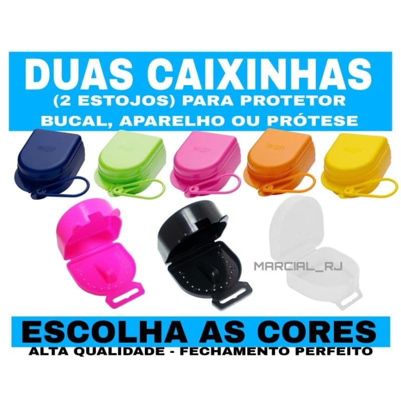 2 ESTOJOS (PAR) para Prótese, Protetor Bucal, Aparelho Dentadura - PAR CAIXINHAS