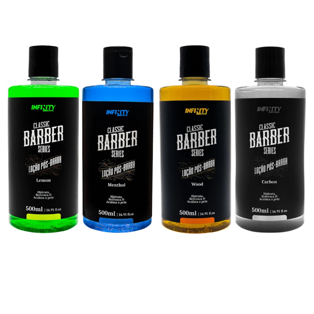 Loção Pós-Barba Lemon - Menthol - Wood - Carbon 500ml Infinity Looks Hair Alívio e Frescor Imediato