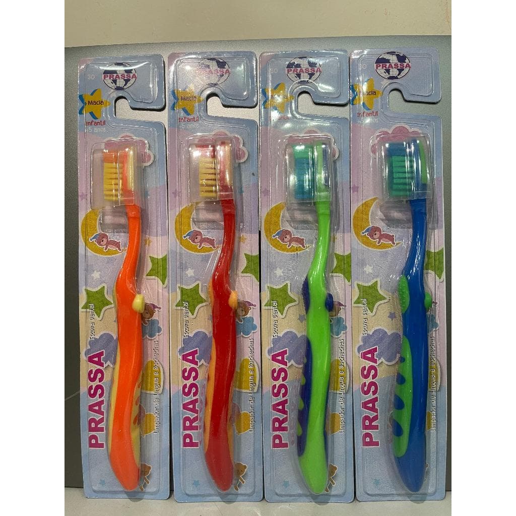 Kit Escova de Dente Infantil de Cerda Macia em Cores Diferentes