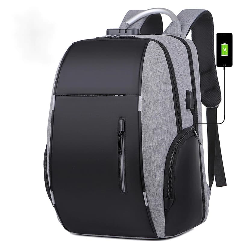 Mochila multifuncional recarregável USB de grande capacidade para homens, bolsa de ombro à prova d'água para reduzir