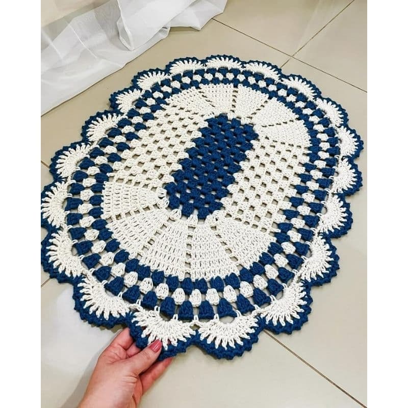 TAPETE LUNA DE CROCHÊ DE BARABANTE COR PERSONALIZADA OU ALEATÓRIA