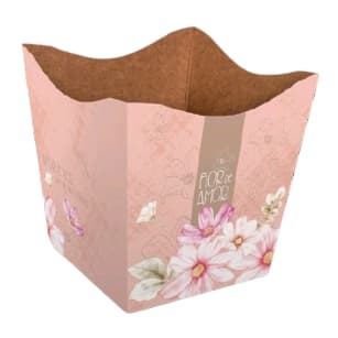 Kit 10 Cachepot Papel Decorado, Pote 11/12, Floral Atlanta. (T1)