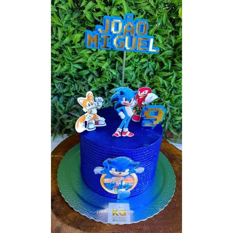 Topo de Bolo Sonic / Topper Sonic/ Festa  do Sonic/ Decoração Sonic