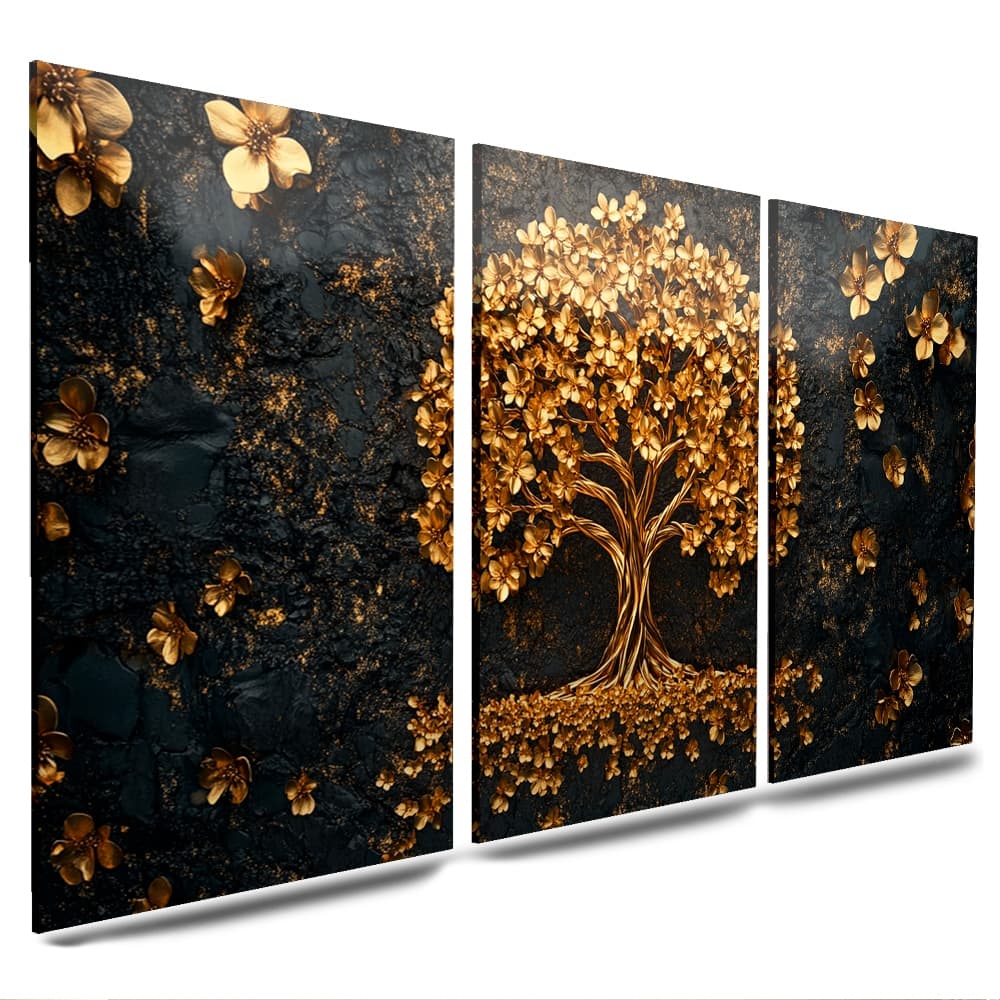 QUADRO DECORATIVO 40X60 ARVORE GOLD Transforme Seu Ambiente decoração de sala e cozinha
