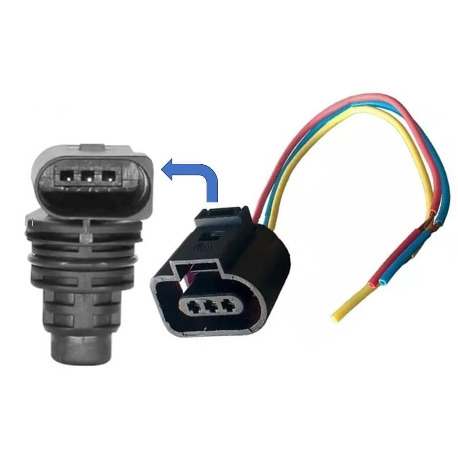 Conector C/ Rabicho Chicote 3 Vias Sensor Fase Gol Fox Golf