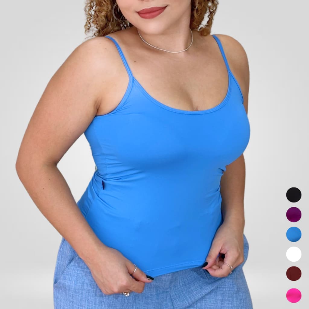 Blusa Regata Feminina Alcinha Premium Fina Poliamida Com Bojo