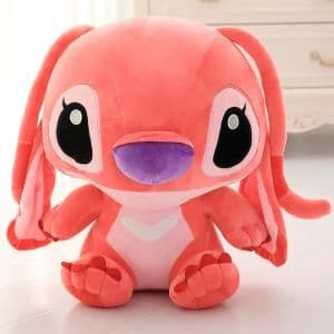 Kit 2 Pelúcia Angel Lilo E Stitch Disney 25cm Rosa