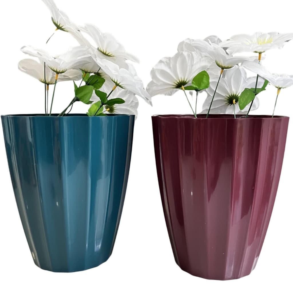 Vaso Planta Bojo Decorativo Para Sala Cachepot Cacau 26x22 Plástico Injetado Moderno Leven Artes