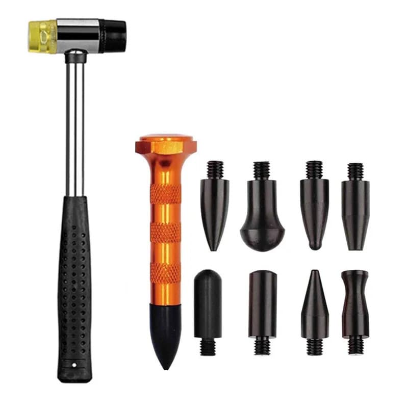 Kit Martelo Rebatedor + 9 Ponteiras Para Martelinho De Ouro