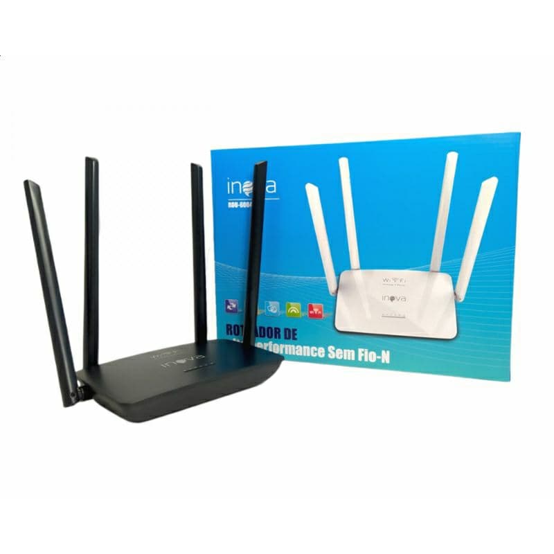 Roteador Wi-Fi sem Fio 4 antenas INOVA ROU-6004 (***DISPONÍVEL SOMENTE 04 BRANCO)