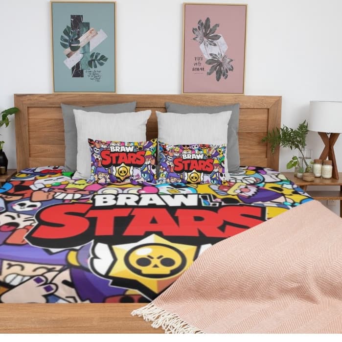 Jogo de Lençol Braw Stars Presente Gamer
