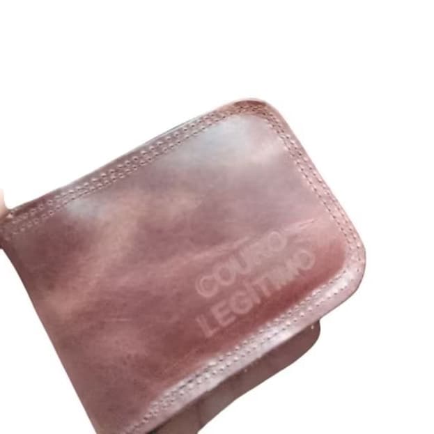 Carteira de couro masculina grande novidade.