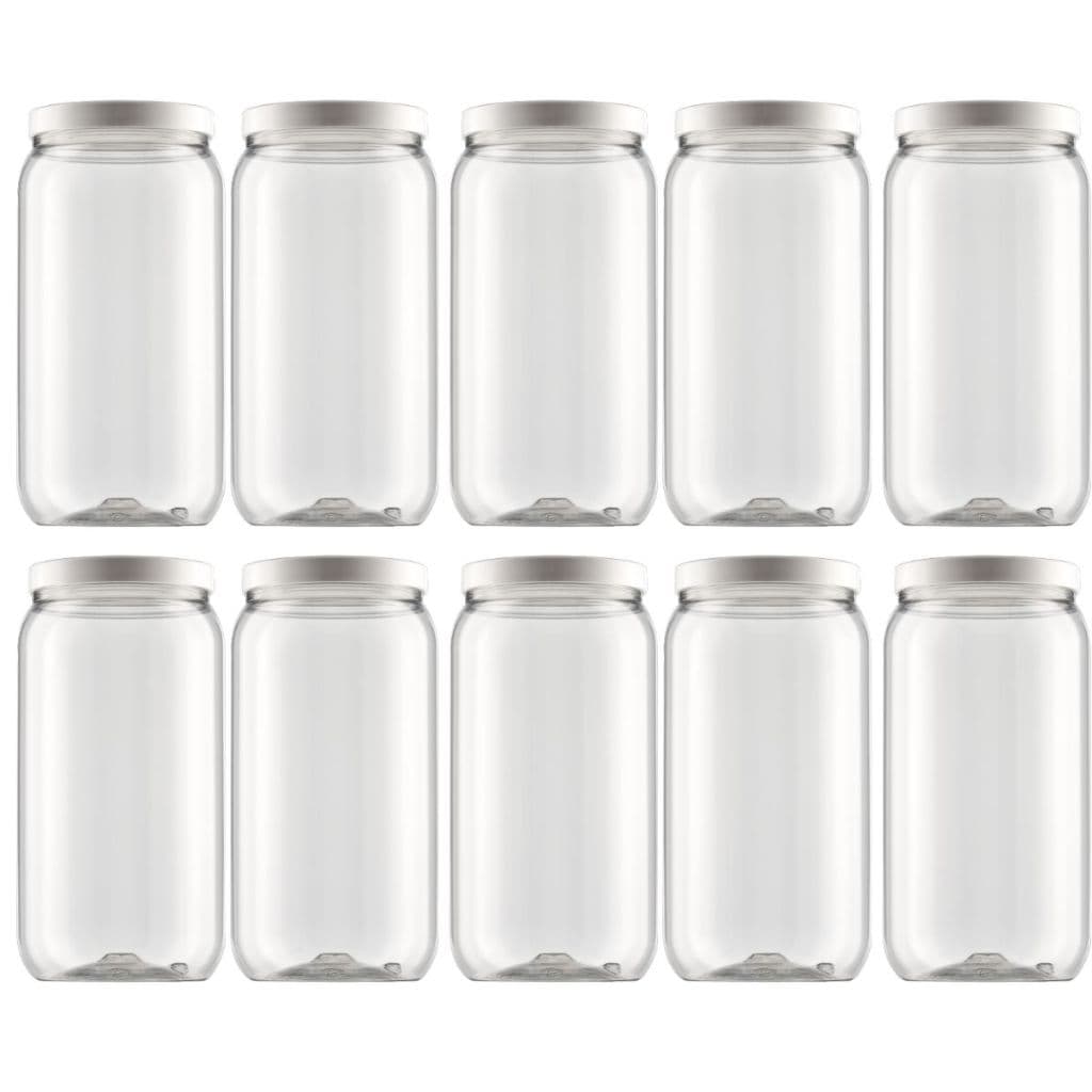 Kit 10 Potes Plástico Organizador 2,7L Vasilha Cozinha Tampa Rosca Porta Condimentos Alimentos Grande Biscoito Atacado