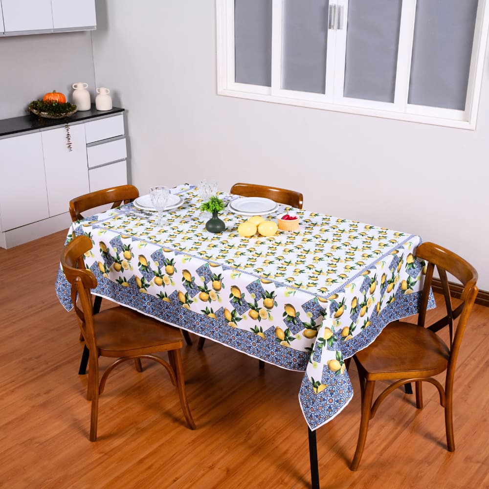 Toalha de Mesa Jantar Estampada 4/ 6/ 8  Lugares Decoração, Elegância, Fácil Manutenção, 1 Peça