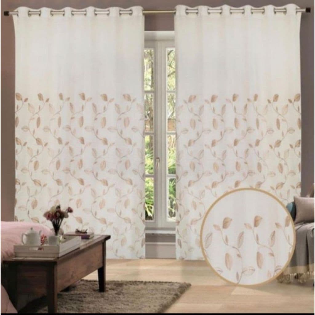 Cortina Bordada Sala  Com Forro de  Microfibra Luxo 3,00mx2,70m e 4,00m x 2,70m Alt. Casa Elegante
