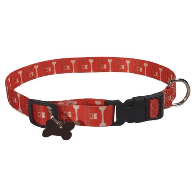Coleira de Seda com Pingente Cães G  47 cm