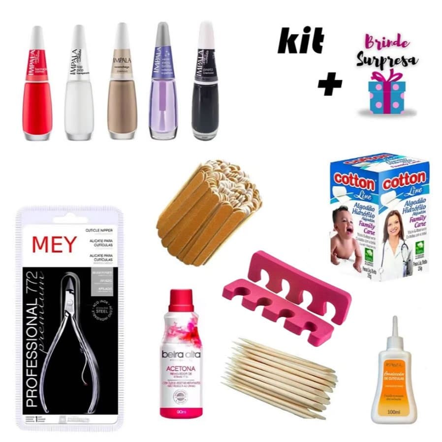 Kit Completo para Manicure Cuidados com as Unhas – Uso Profissional ou Pessoal