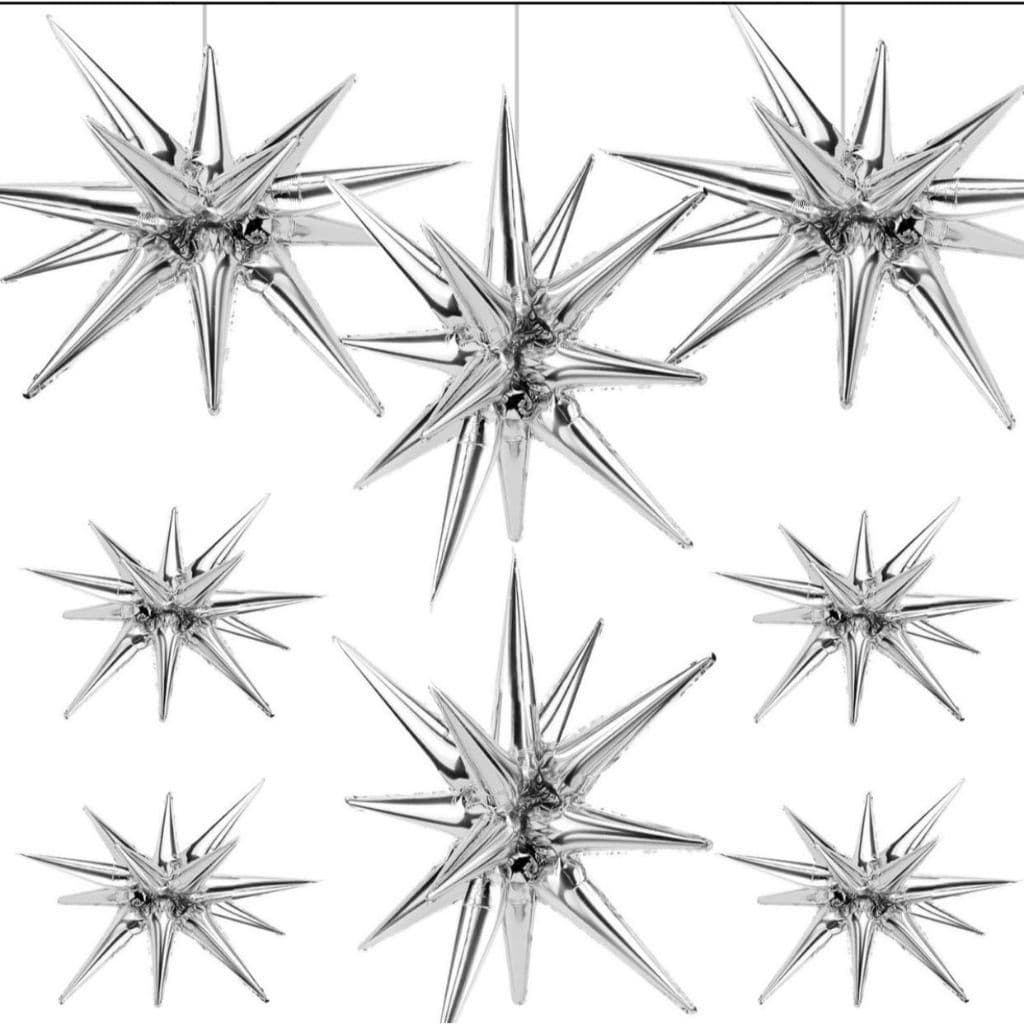 5/10/20 Balão Estrela Explosão 14 Pontas Sputnik 50cm Metalizado Decoração