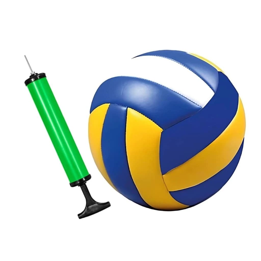 Kit Bola De Vôlei Praia Verão Quadra Tamanho Oficial + Bomba De Ar E Bico Voleibol Voley