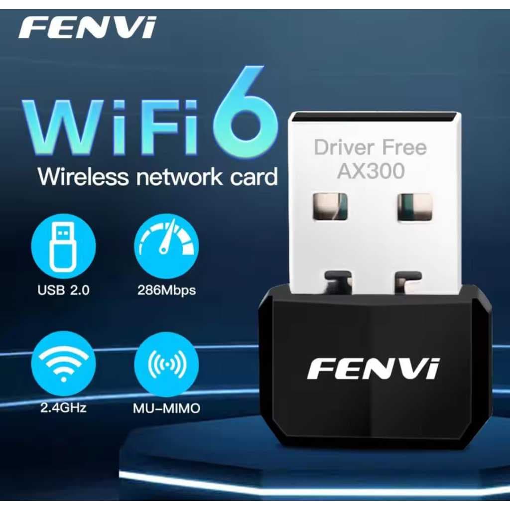 Adaptador Ax300USB Wifi 6 2.4GHz 286Mbps Fenvi Para Computador Notebook PC