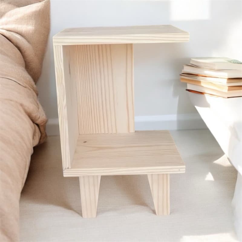 Mesa de cabeceira rústica de madeira super resistente para quartos, salas, áreas mesinha madeira pinus moderno