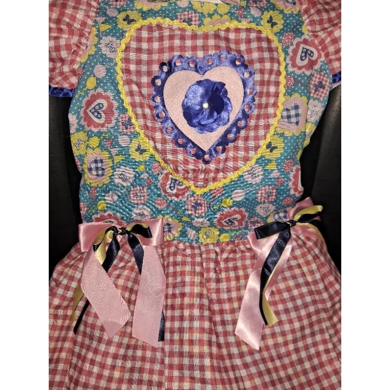 Vestido Para Festa Junina Infantil Tam 14 Para Crianças De 09 a 10 anos