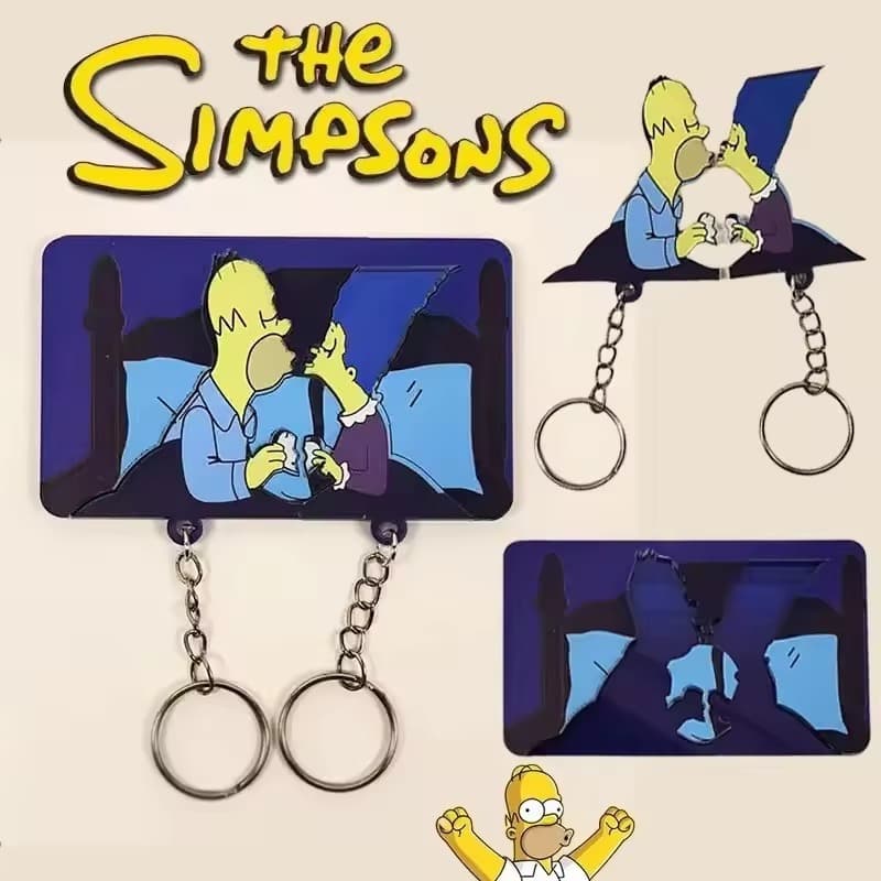 Chaveiro Magnético Simpson De Alta Beleza Autocolante Personalizado Criativo De Casal Fofo Anti-Perda De Chave