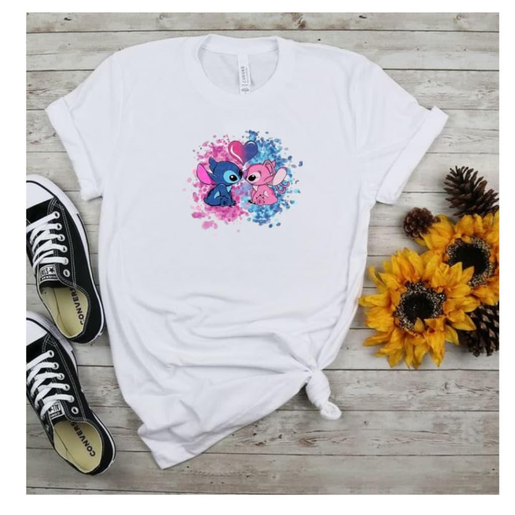 T-Shirt Camiseta Blusa de Algodao Stitch e Lillo - Alienigena