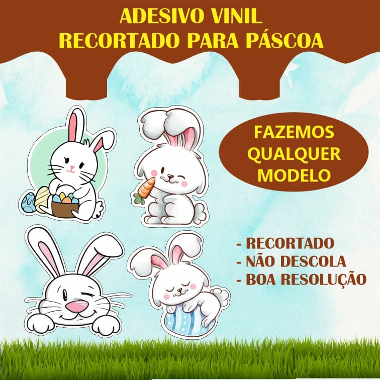 ADESIVO OU ETIQUETA DE PÁSCOA RECORTADA