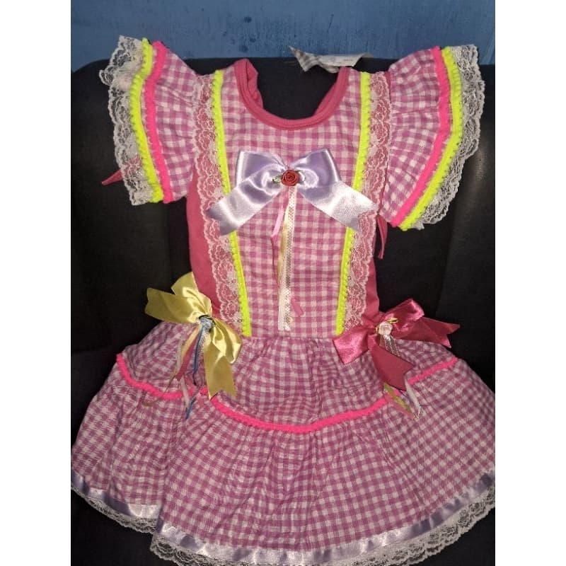 Vestido Para Festa Junina Infantil Tm 06 Para Crianças De 05 a 06 Anos