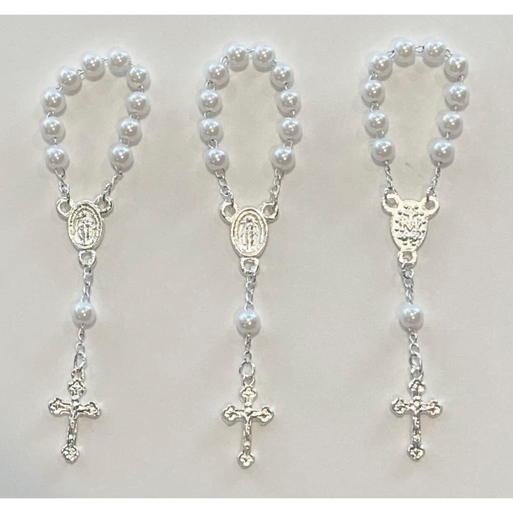 Kit 10 unidades Mini Terço Tercinho Dezena para Lembrancinhas Batismo Eucaristia Casamento