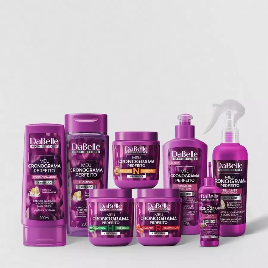 Kit Completo Cronograma Shampoo Condicionador Creme de Pentear Selante Tônico e Kit 3 Máscaras